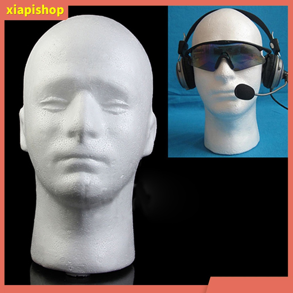 XIAPI+ Male Mannequin Styrofoam Foam Manikin Head Model Wig Glasses Hat Display Stand O18