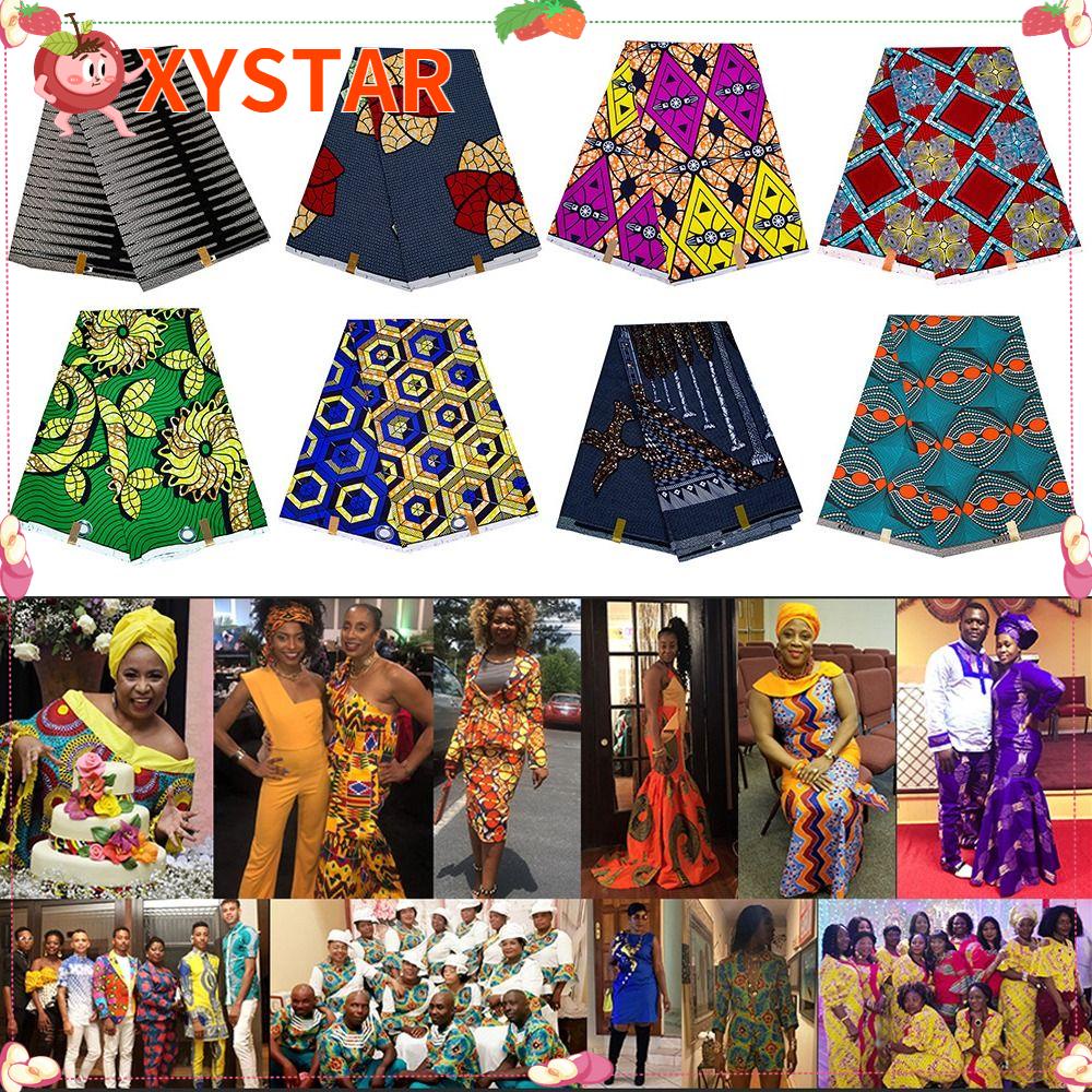 XYSTAR Batik Fabric, Double-sided Ankara African Fabric, Pagne Polyester Patchwork Textile DIY