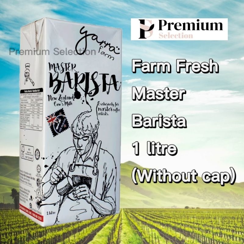 Yarra Master Barista Farm Fresh UHT milk 1 litre New Zealand Cow's Milk (New stock without cap)