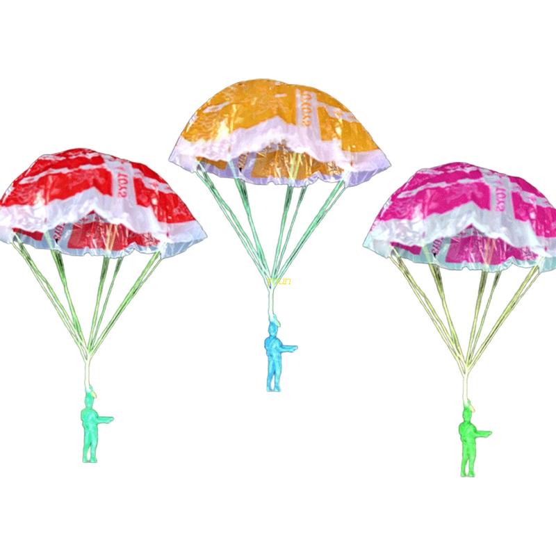 youn 2-in-1 Parachute Toy Landing Soldier Figurine Interactive Outdoor Toy for Toddler Family Backyard Game Kid Birthday