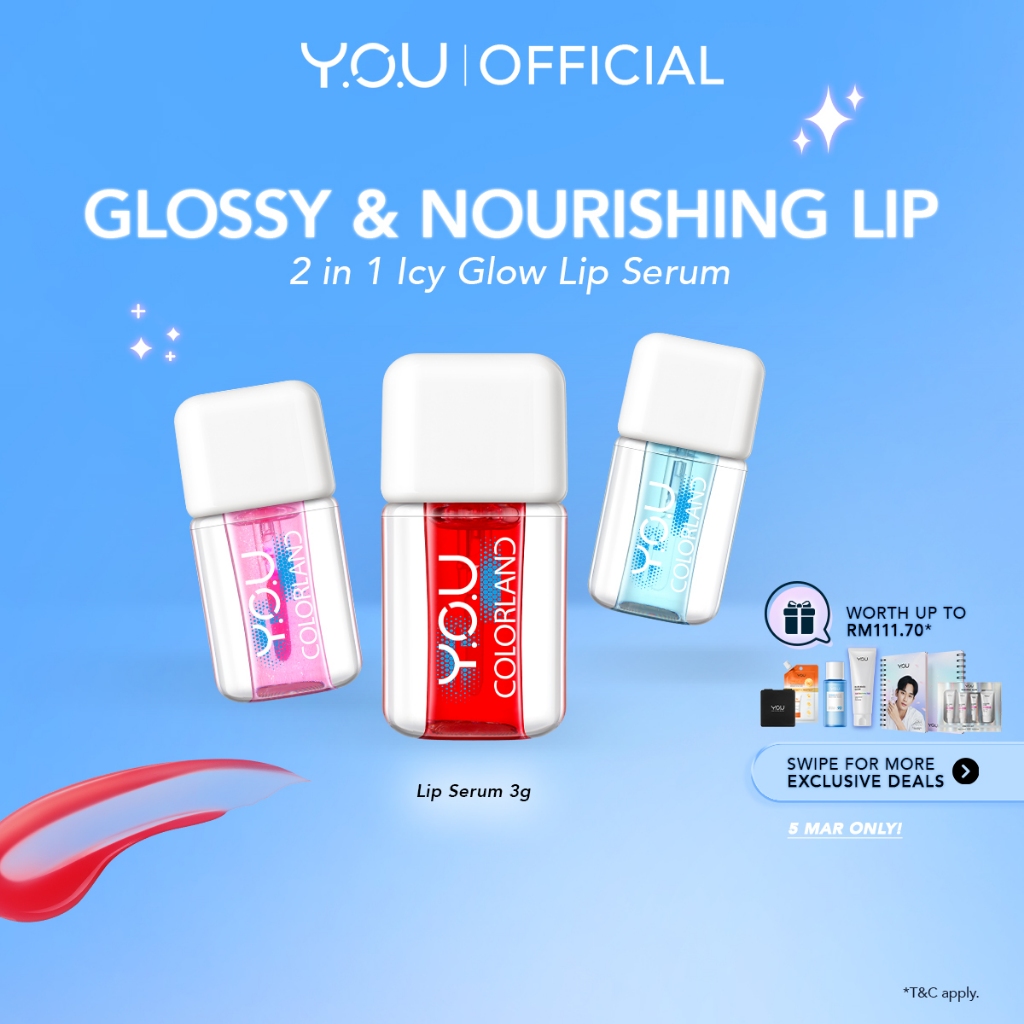 YOU Simplicity Icy Glow Lip Serum Glossy Glowing Lip Balm Vitamin E Hydrating and Nourishing Lip Care (3g)