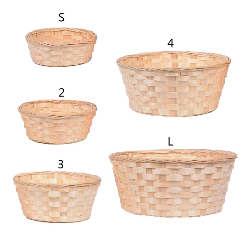 yu Bamboo Woven Bread Basket Snacks Container Fruit Vegetables Egg Storage Basketry Food Display Tray