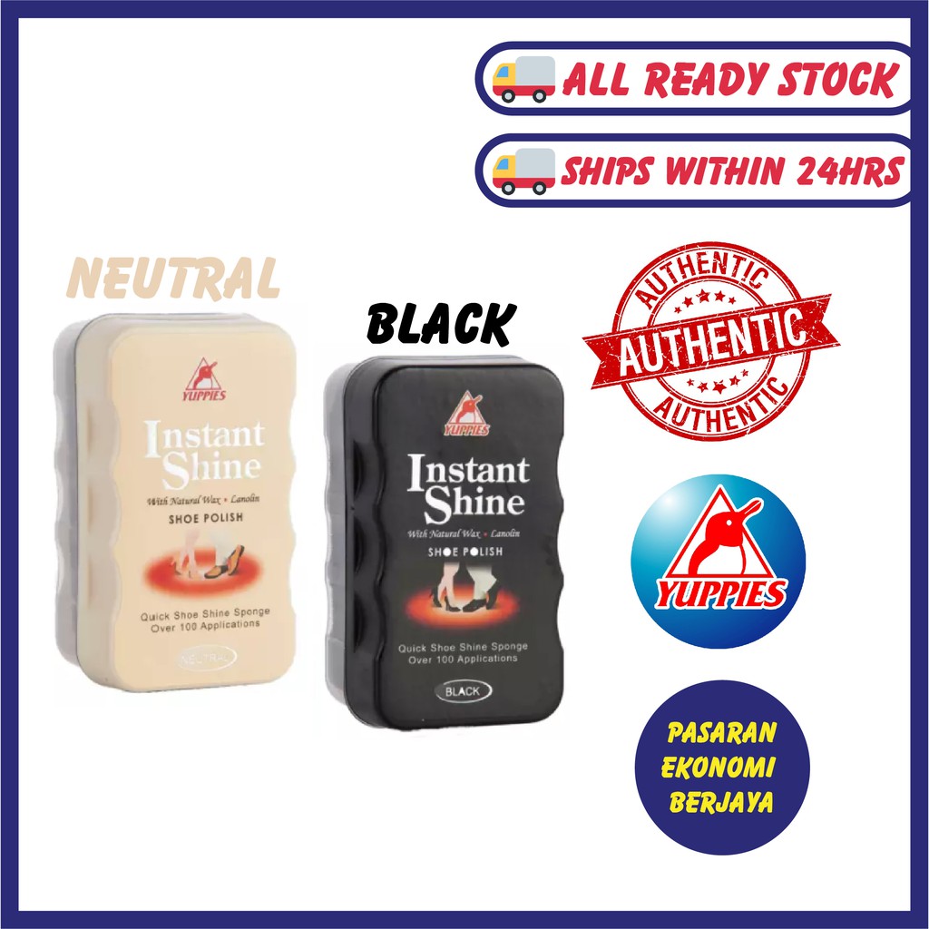 YUPPIES INSTANT SHINE SHOE POLISH WAX ORIGINAL/ LEATHER PRODUCTS/ PEMBERSIH KASUT KULIT/ LEATHER SHOES ACCESSORIES