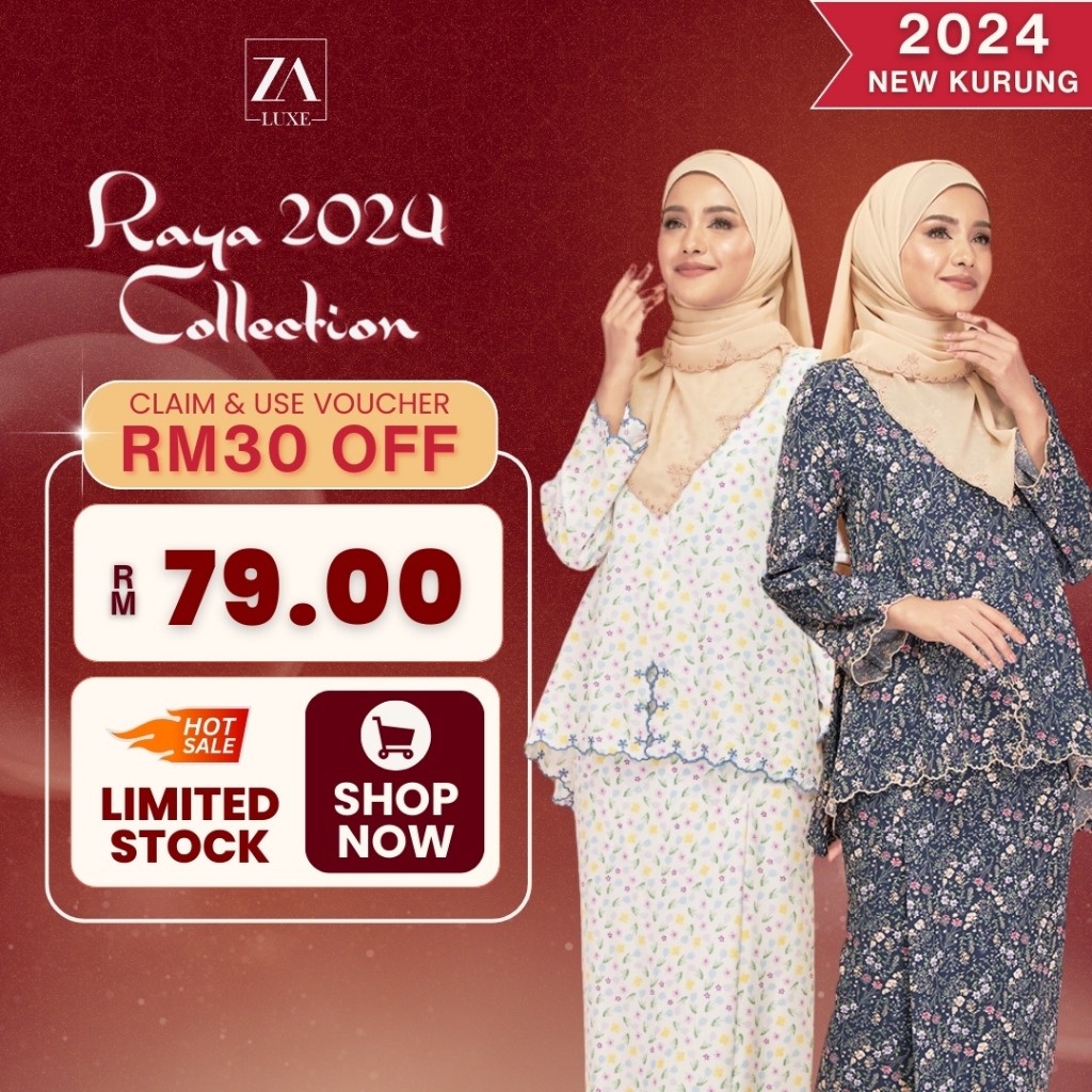 ZOE ARISSA baju raya 2024 viral Marya BF friendly kurung klasik terbaru 2024 new Sulam Printed Floral vintage Nursing