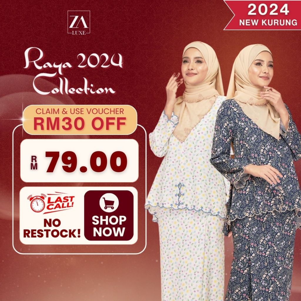 ZOE ARISSA baju raya 2024 viral Marya BF friendly kurung klasik terbaru 2024 new Sulam Printed Floral vintage Nursing