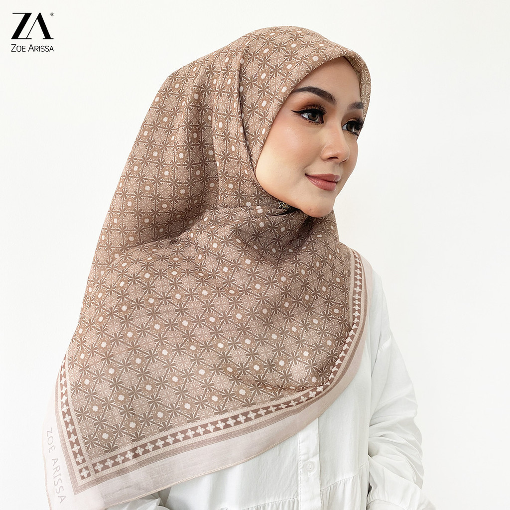 ZOE ARISSA RAYA 2024 TUDUNG BAWAL CORAK PRINTED BAWAL COTTON VOILE BIDANG 45 Senang Bentuk new Printed Square Hijab Baru